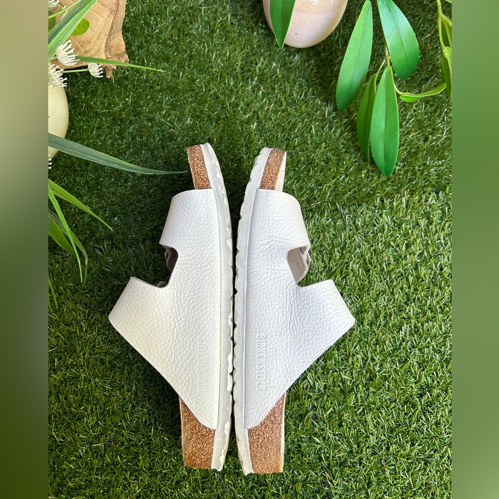 BIRKENSTOCK Arizona Big Buckle white Leather size 41 US 10-10.5 gently used - Picture 12 of 15